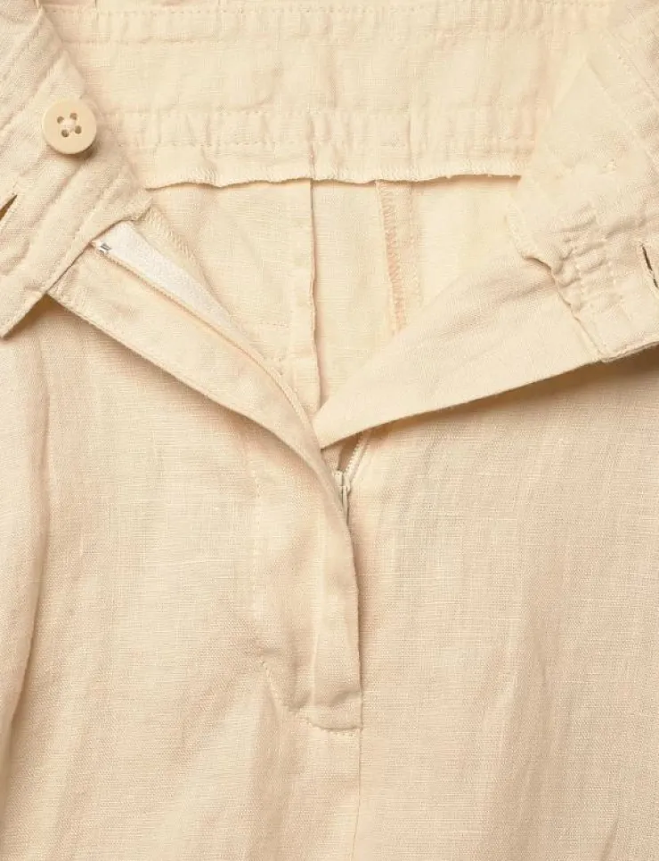 Kvinnor Lauren Ralph Lauren Jumpsuits|Embroidered Linen Short-Sleeve Jumpsuit - Jumpsuits