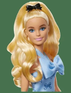 Barn Barbie Dockor & Tillbehör|Fashionistas Doll #237 in Blue Bow Halter Dress, Blonde Ponytail with Bow Accessory - Dockor