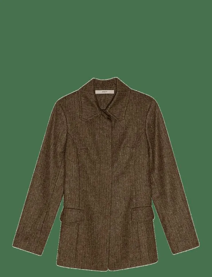 Kvinnor REMAIN Birger Christensen Kavajer|FITTED HERRINGBONE BLAZER - Jackor