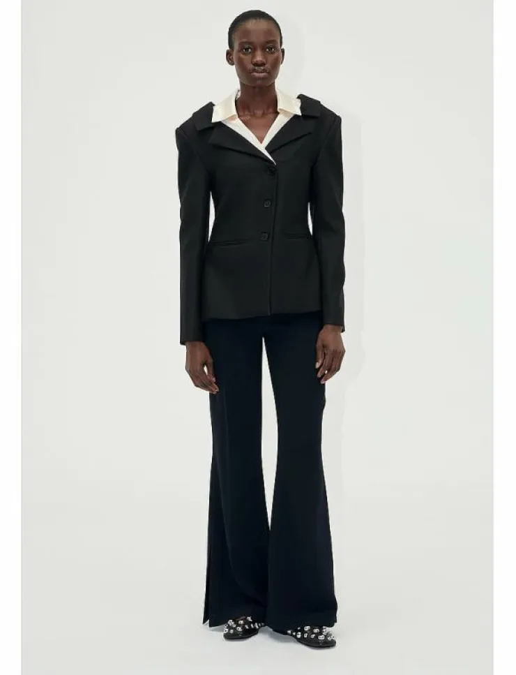 Kvinnor STINE GOYA Byxor|Flared Long Pants, 2273 Crepe - Kostymbyxor