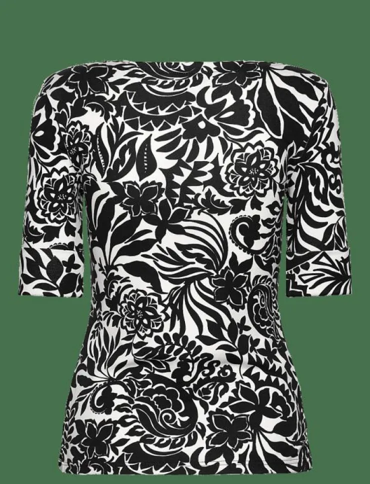 Lauren Ralph Lauren Floral Stretch Cotton Boatneck Tee - T-shirts|Kvinnor T-Shirts & Toppar