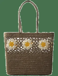 Kvinnor Ceannis Strandväskor|Flower Crochet Basket - Strandväskor