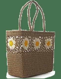 Kvinnor Ceannis Strandväskor|Flower Crochet Basket - Strandväskor