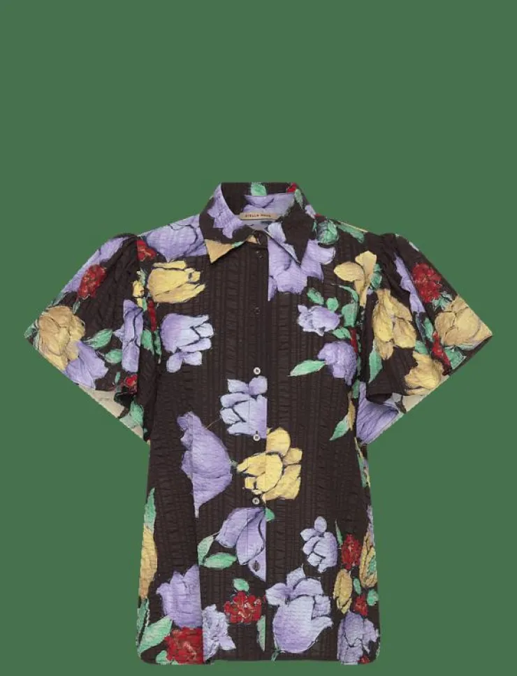 Stella Nova Flowered Cotton Top - Kortärmade skjortor|Kvinnor Blusar & Skjortor