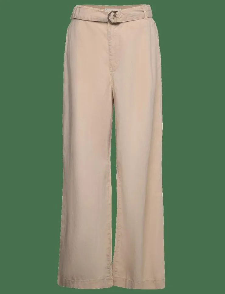 Mango Flowy wideleg trousers with belt - Vida byxor|Kvinnor Byxor