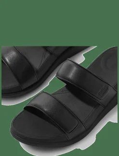 Kvinnor FitFlop Mules & Slip-Ins|F-MODE GO ADJUSTABLE FLATFORM TWO-BAR SLIDES - Platta mules