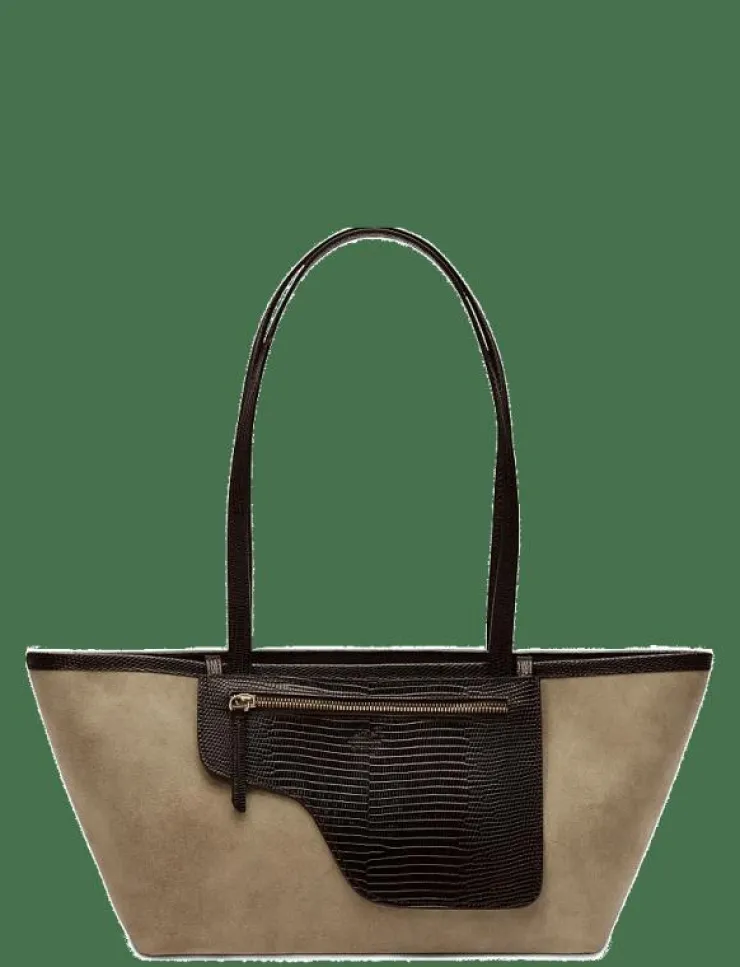 ATP Atelier Gaiba Suede/Printed Lizard - Shoppers|Kvinnor Shoppingväskor & Totes