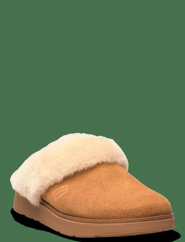 FitFlop GEN-FF SHEARLING-COLLAR SUEDE SLIPPERS - Inneskor|Kvinnor Tofflor