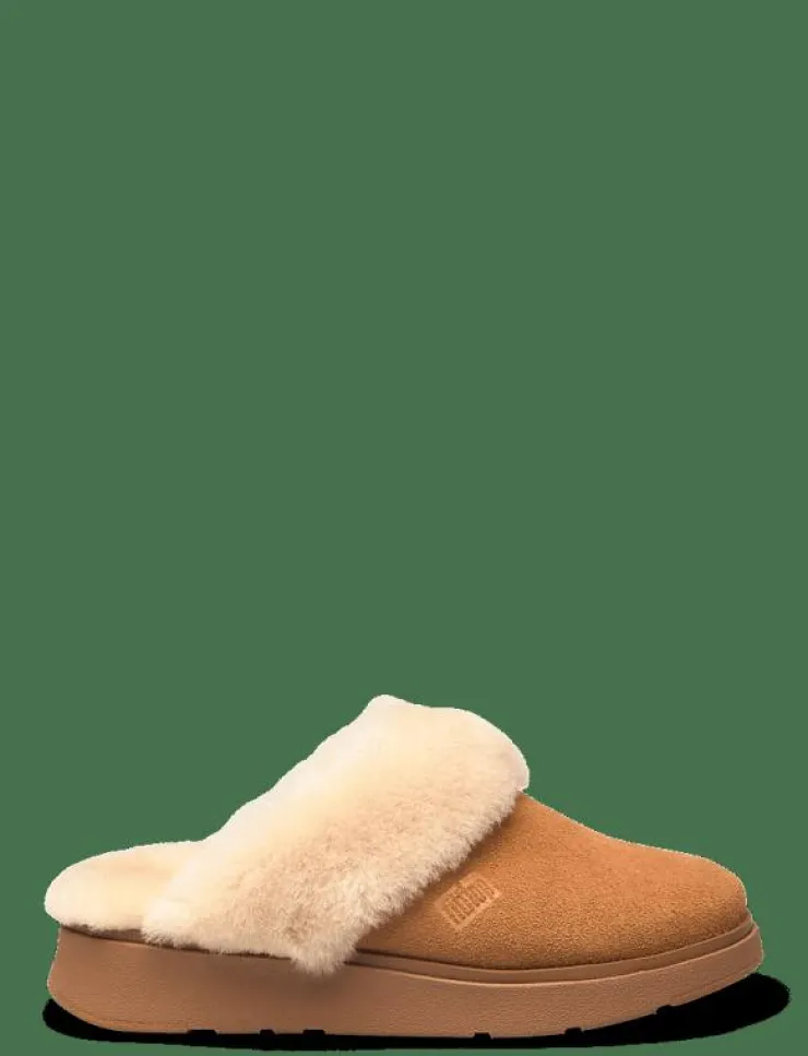 FitFlop GEN-FF SHEARLING-COLLAR SUEDE SLIPPERS - Inneskor|Kvinnor Tofflor