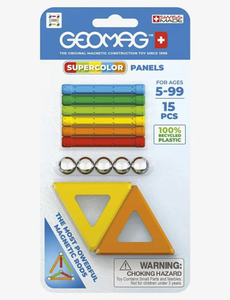 Geomag SUPERCOLOR PANELS RECYCLED 15 PCS CDU - Byggsats|Barn Klossar & Byggsatser
