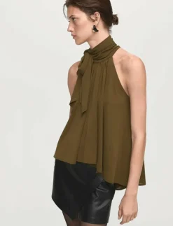 Mango Halter top with bow - Linnen|Kvinnor T-Shirts & Toppar