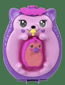 Polly Pocket Hedgehog Mom & Baby Purse Playset with 2 Dolls & 16 Accessories Including Pets - Lekset|Barn Leksaksset & Leksaksfigurer