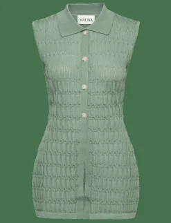 Kvinnor Malina Västar|Hele Long Structure Knitted Vest - Stickade västar