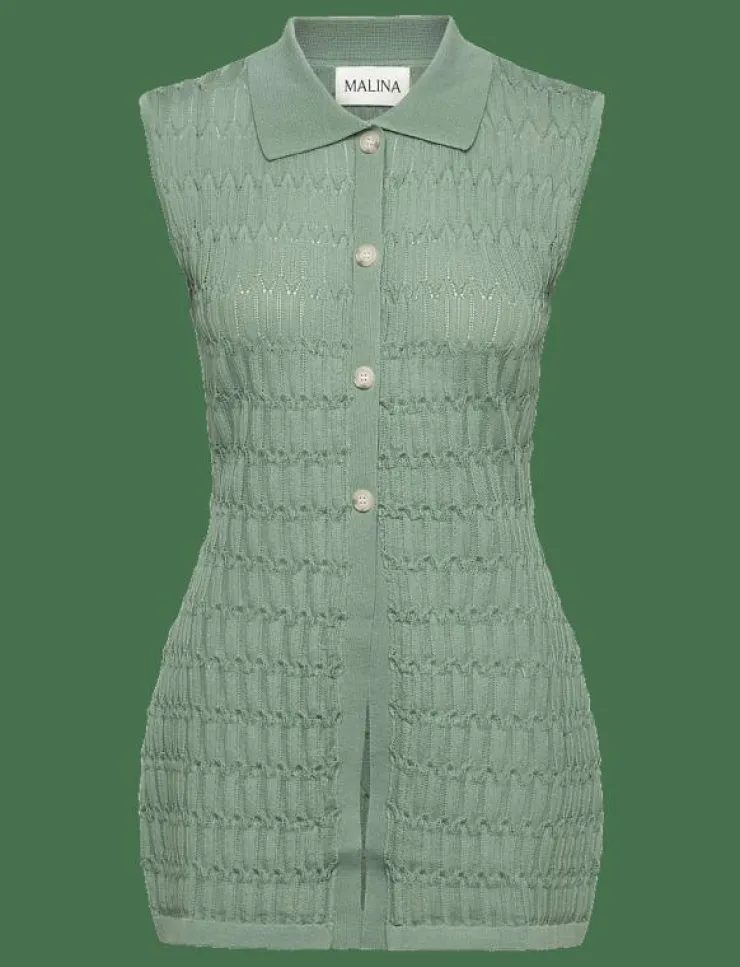 Kvinnor Malina Västar|Hele Long Structure Knitted Vest - Stickade västar