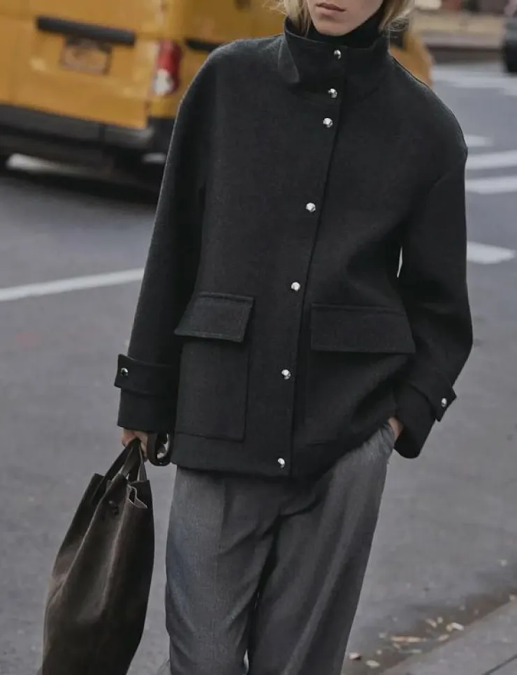 Kvinnor Mango Jackor & Kappor|High neck midi wool coat - Ullkappor