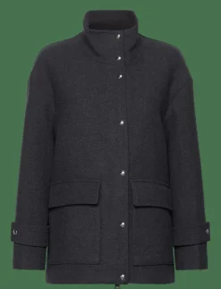 Kvinnor Mango Jackor & Kappor|High neck midi wool coat - Ullkappor