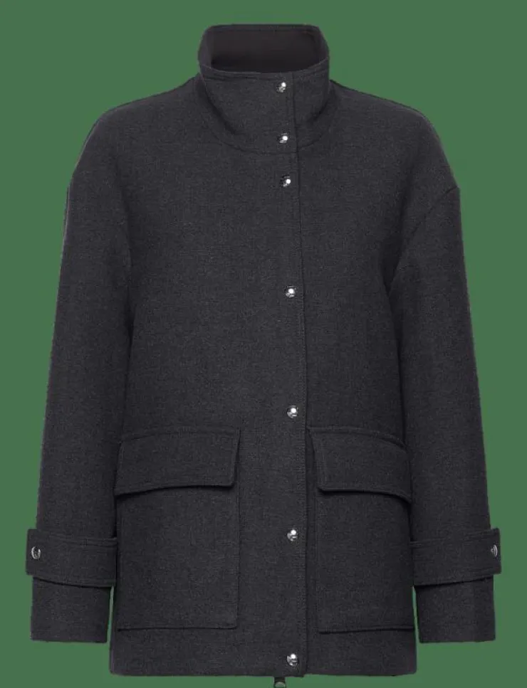 Kvinnor Mango Jackor & Kappor|High neck midi wool coat - Ullkappor