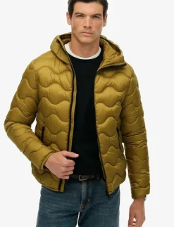 Superdry Sport Jackor|HOODED QUILTED WAVE PADDED JKT - Dunjackor