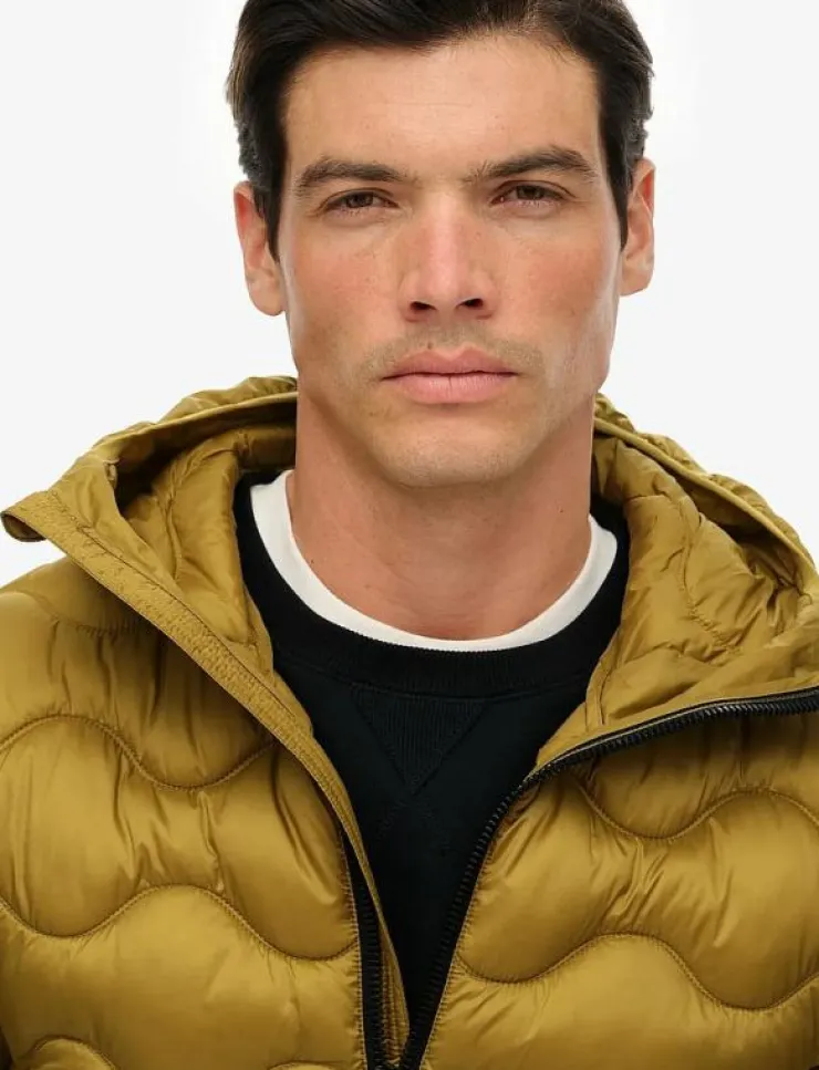 Superdry Sport Jackor|HOODED QUILTED WAVE PADDED JKT - Dunjackor