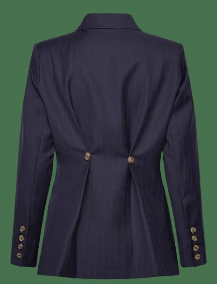 Malina Illiana Fitted Button Detailed Wool Blend blazer - Enkelknäppta kavajer|Kvinnor Kavajer
