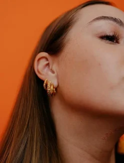 IX Studios IX Crunchy Edge Earrings - Hoops| Smycken