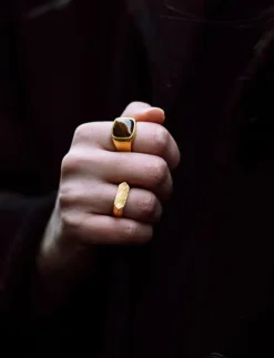 IX Studios IX Mini Brushed Hexagon Ring - Ringar| Smycken