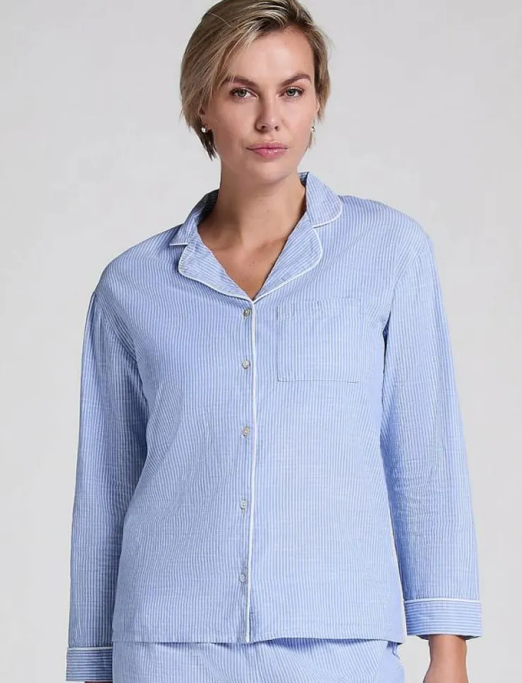Hunkemöller JACKET LS COTTON STRIPE - Överdelar|Kvinnor Pyjamas & Loungewear