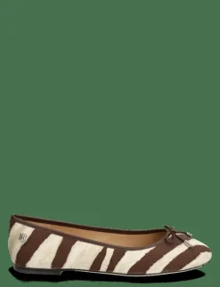 Kvinnor Lauren Ralph Lauren Ballerinaskor|Jayna Zebra-Print Canvas Flat - Ballerinas