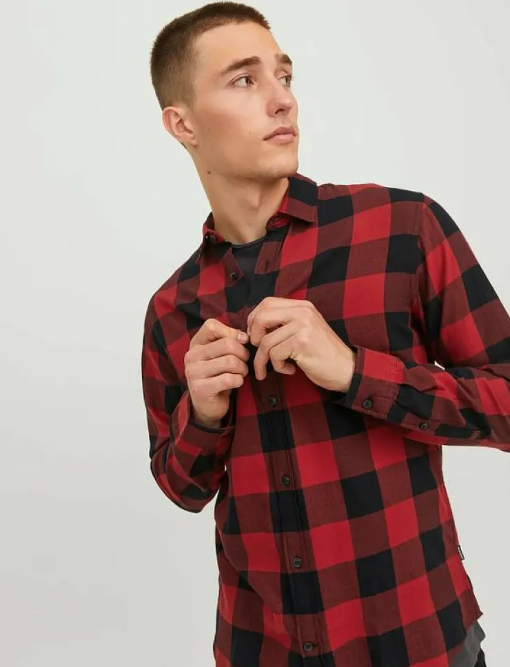 Jack & Jones Skjortor|JJEGINGHAM TWILL SHIRT L/S NOOS - Rutiga skjortor