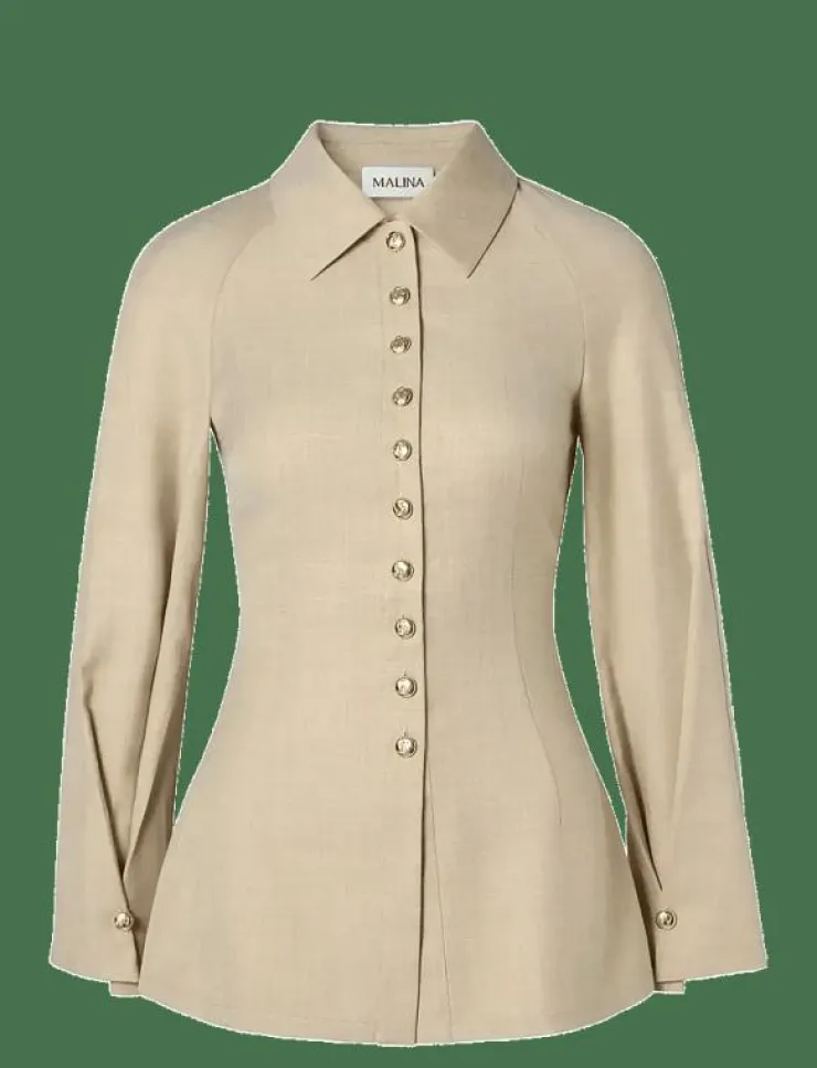 Kvinnor Malina Blusar & Skjortor|Joan Tailored Fitted Button shirt - Långärmade