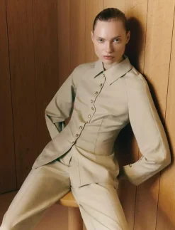 Kvinnor Malina Blusar & Skjortor|Joan Tailored Fitted Button shirt - Långärmade
