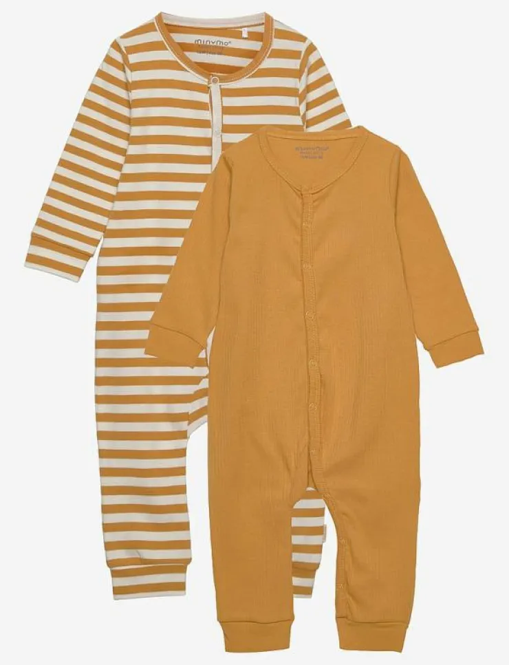Minymo Jumpsuit LS (2-pack) - Långärmad bodysuit|Barn Bodysuits