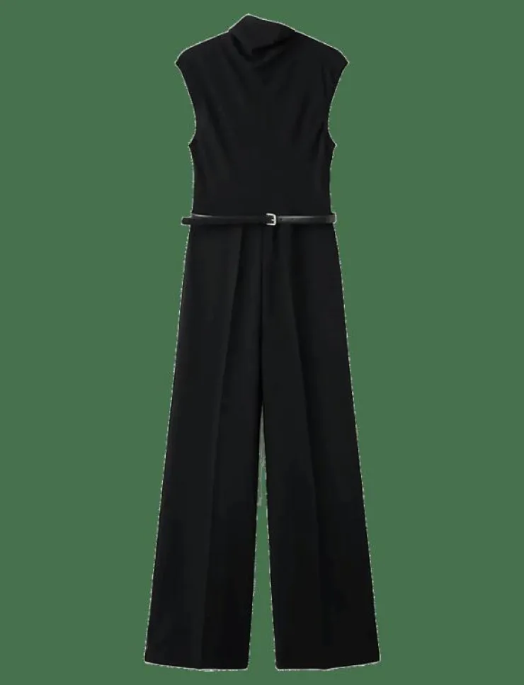 Kvinnor Mango Jumpsuits|Jumpsuit with draped neck and belt - Jumpsuits