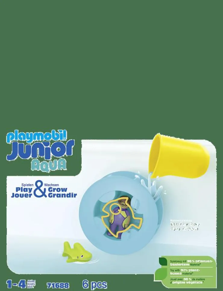 Barn PLAYMOBIL Playmobil Leksaker|JUNIOR Aqua Water Wheel with Baby Shark - 71688 - 1.2.3 Aqua