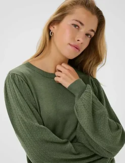 Kvinnor Kaffe Plus Size & Curvy|Stickat|KAlone Pointelle Pullover - Stickat