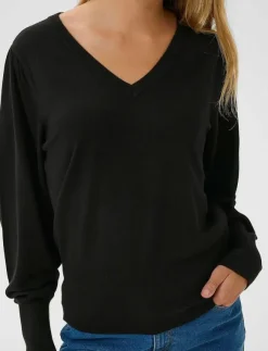 Kaffe KAlone v-neck Pullover - Stickat|Kvinnor Plus Size & Curvy|Stickat