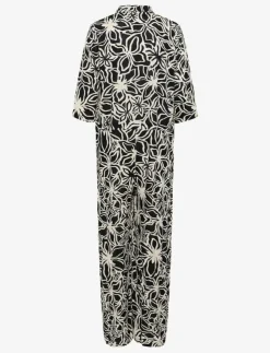 Kvinnor Kaffe Jumpsuits|KAsanne Plain Weave Jumpsuit Printe - Jumpsuits