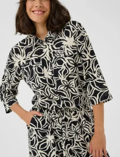 Kvinnor Kaffe Jumpsuits|KAsanne Plain Weave Jumpsuit Printe - Jumpsuits
