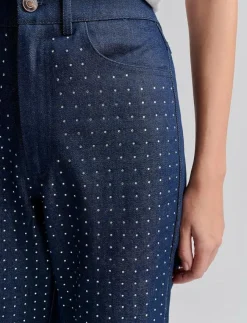 Malina Kendra High waisted rhinestone Jeans - Vida byxor|Kvinnor Denimkläder