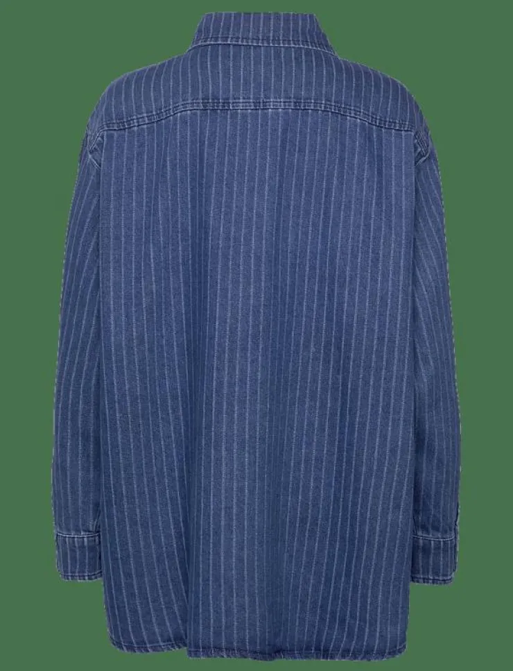 Kvinnor NORR Blusar & Skjortor|Kenzie oversized denim shirt - Jeansskjortor