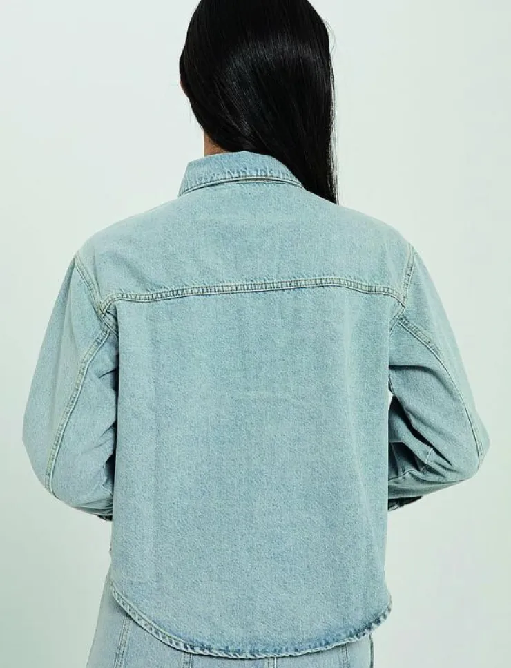Kvinnor NORR Plus Size & Curvy|Denimkläder|Kenzie short shirt - Jeansskjortor