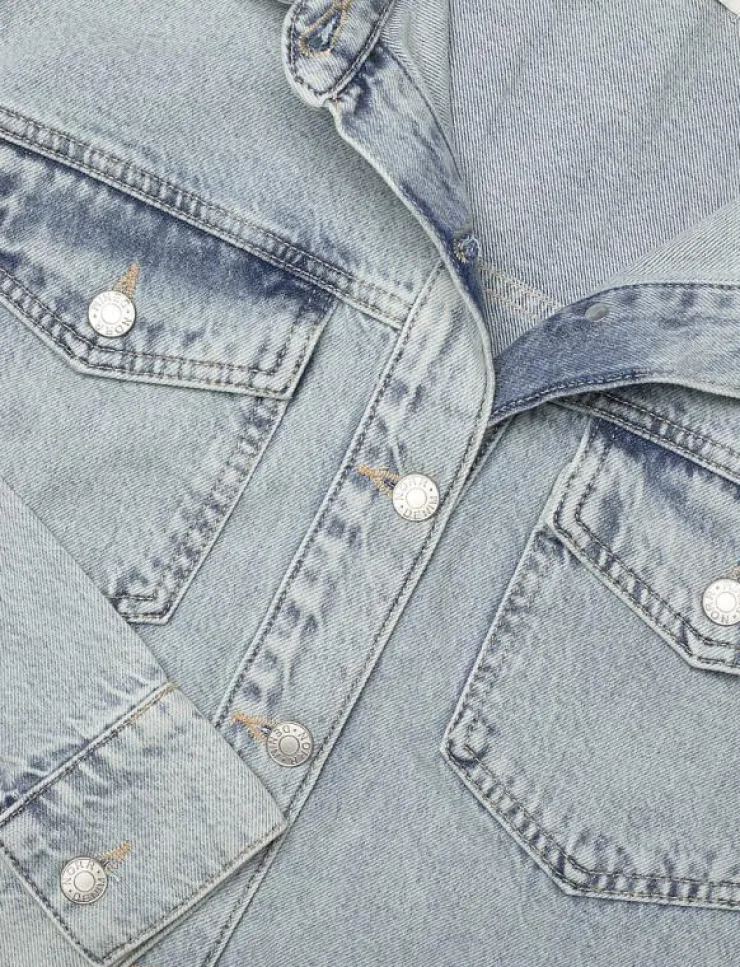 Kvinnor NORR Plus Size & Curvy|Denimkläder|Kenzie short shirt - Jeansskjortor