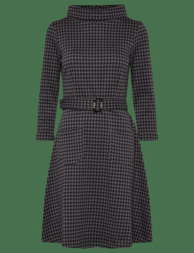 Jumperfabriken Kim Houndstooth Dress - Midiklänningar|Kvinnor Klänningar