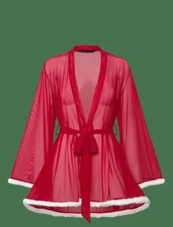 Kvinnor Hunkemöller Morgonrockar|Morgonrockar|KIMONO MESH SANTA - Morgonrock