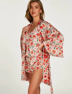 Hunkemöller Kimono Satin Funky Floral - Kimonos|Kvinnor Kimonos