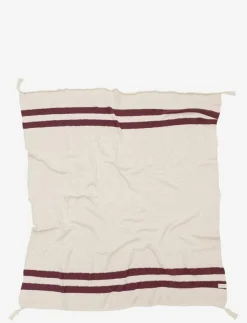 Barn Lorena Canals Sova|Sova|Knitted blanket Stripes Natural-Burgundy - Filtar & täcken