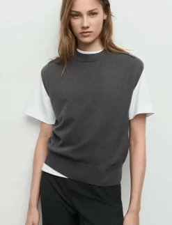 Mango Knitted waistcoat with seam detail - Stickade västar|Kvinnor Västar