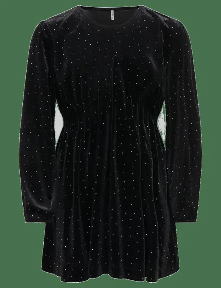 Barn Kids Only Klänningar & Kjolar|KOGVELLA L/S O-NECK VELVET DRESS JRS - Festklänningar