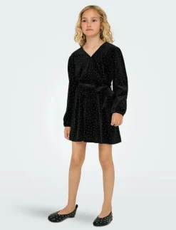 Barn Kids Only Klänningar & Kjolar|KOGVELLA L/S O-NECK VELVET DRESS JRS - Festklänningar