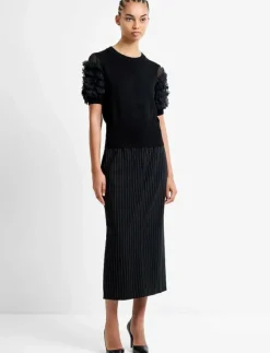 French Connection KRISTA MIX STACKED RUFFLE TOP - Kortärmade blusar|Kvinnor Blusar & Skjortor